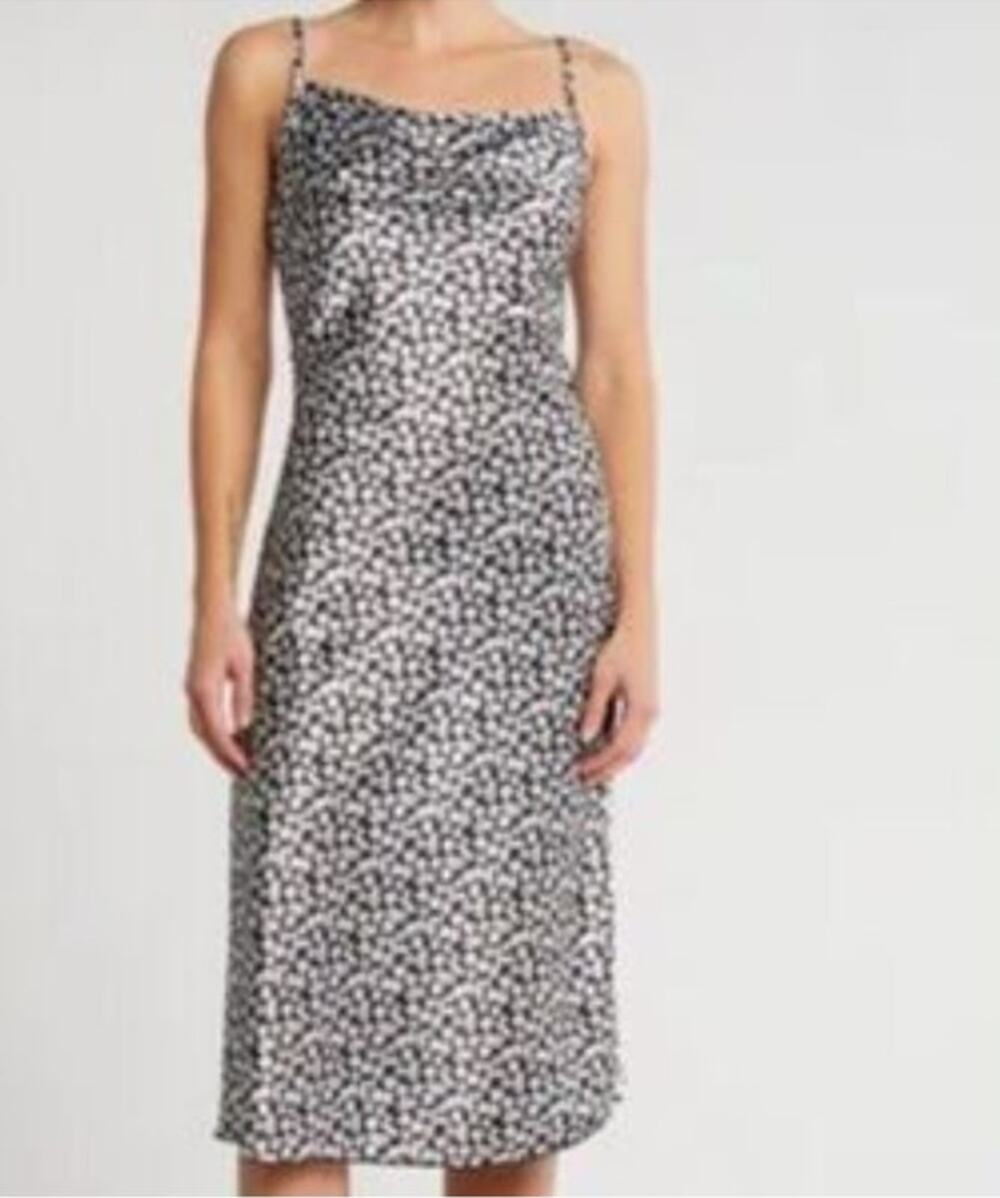 Vintage Bebe Satin Floral Slip Dress Y2K Cowl Neck Midi NWT NOS M